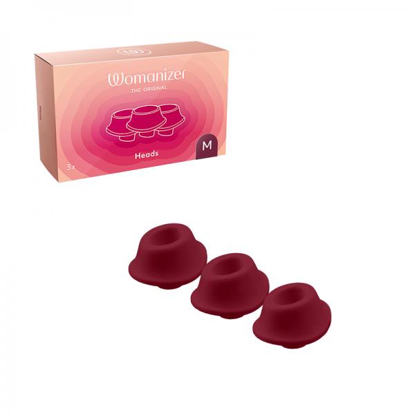 Womanizer Premium & Classic Heads Bordeaux Medium Pack Of 3 Sex Toy Product