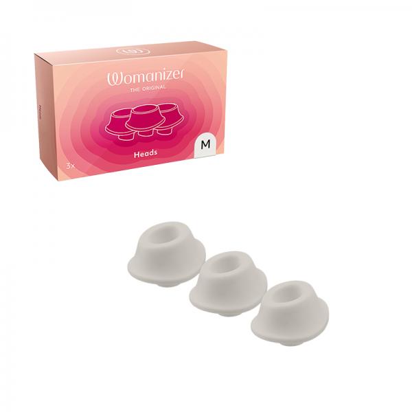 Womanizer Premium Heads Gray Medium Pack Of 3 Sex Toy Product