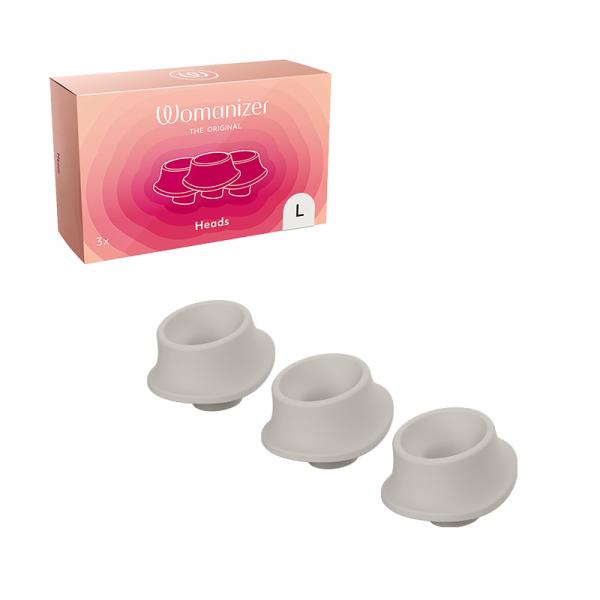 Womanizer Premium Heads Gray Large Pack Of 3 Sex Toy Product