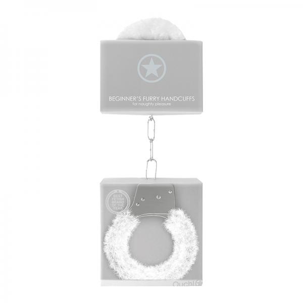 Ouch Beginner's Handcuffs Furry White Sex Toy Product