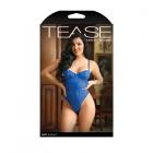 Tease Abby Bodysuit With Structured Elastic Detail, Thong-cut Back And Snap Closure Cobalt Blue L/xl Sex Toy Product