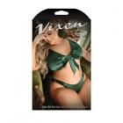 Vixen Only Girl For You Satin Tie-front Top & Matching Panty Emerald Queen Sex Toy Product