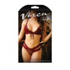 Vixen Good 4 You Lace Triangle Bralette & Matching Panty With Double-strap Waistband Burgundy L/xl Sex Toy Product