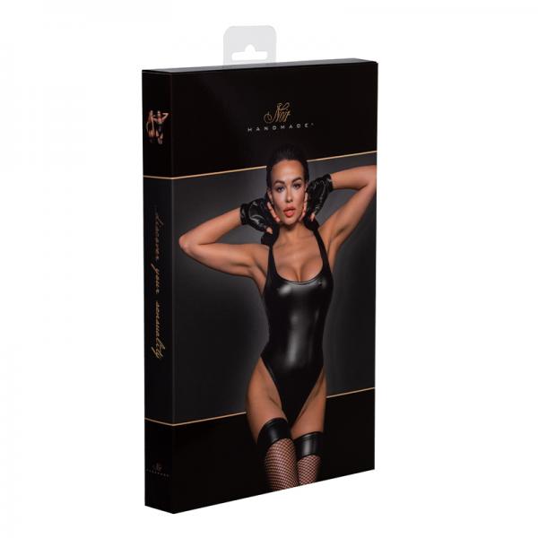 Noir Handmade Powerwetlook Bodysuit With High-cut Bottom Hem S Sex Toy Product