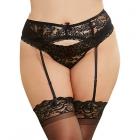 Dreamgirl Plus-size Sexy And Delicate Scalloped Lace Garter Belt Black Queen Hanging Sex Toy Product