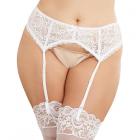 Dreamgirl Plus-size Sexy And Delicate Scalloped Lace Garter Belt White Queen Hanging Sex Toy Product