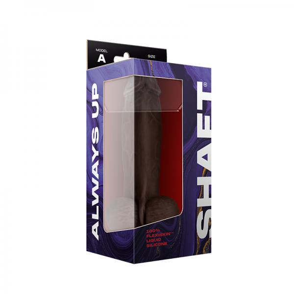 Shaft Model A Liquid Silicone Dong With Balls 8.5 In. Mahogany Sex Toy Product