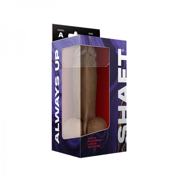 Shaft Model A Liquid Silicone Dong With Balls 8.5 In. Oak Sex Toy Product