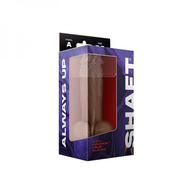 Shaft Model A Liquid Silicone Dong With Balls 7.5 In. Oak Sex Toy Product