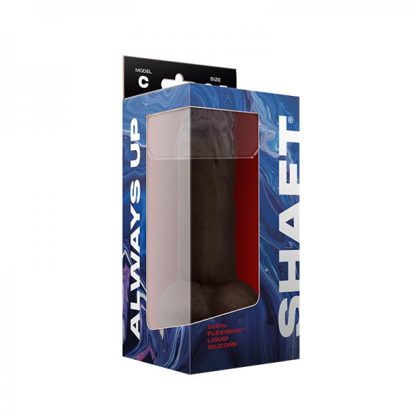 Shaft Model C Liquid Silicone Dong With Balls 8.5 In. Mahogany Sex Toy Product