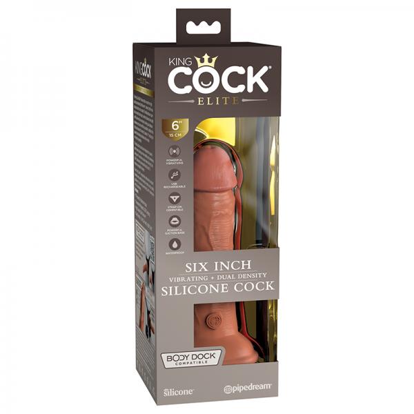 King Cock Elite Vibrating Silicone Dual-density Cock 6 In. Tan Sex Toy Product
