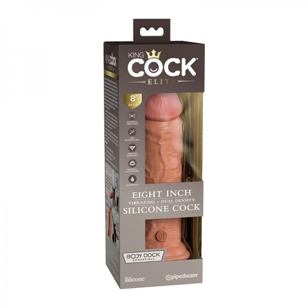 King Cock Elite Vibrating Silicone Dual-density Cock 8 In. Tan Sex Toy Product