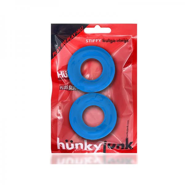 Oxballs Stiffy 2-pack Bulge Cockrings Silicone Tpr Teal Ice Sex Toy Product