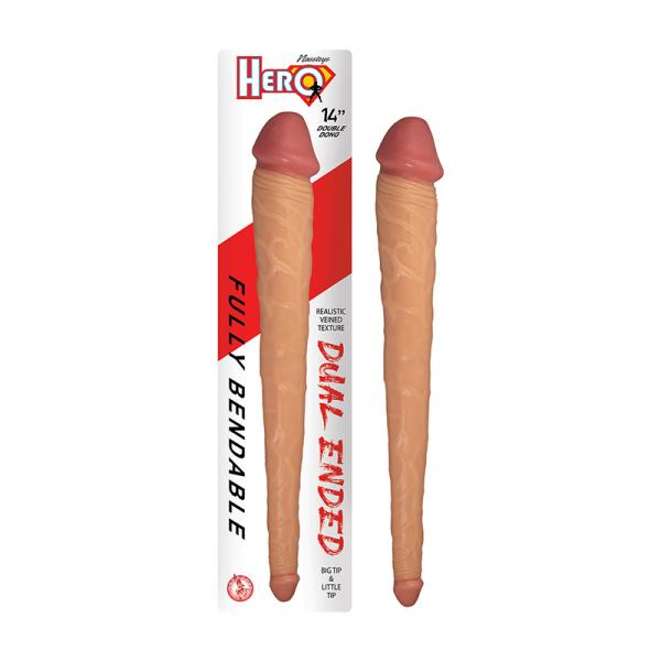 Hero Double Dong 14 In. White Sex Toy Product
