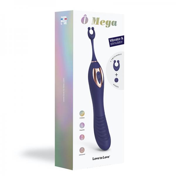 O Mega Vibrator And Clitoral Stimulator Midnight Indigo Sex Toy Product