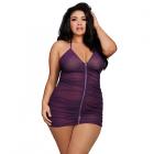 Dreamgirl Stretch Mesh Chemise With Shirring Details Plum Queen Sex Toy Product