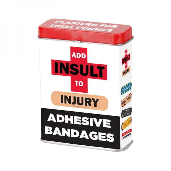 Add Insult To Injury Plasters (band-aids) With Assorted Sayings 12-piece Display Sex Toy Product