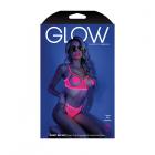 Glow Sweet Escape Open-cup Cage Bra & Crotchless Panty Neon Pink S/m Sex Toy Product
