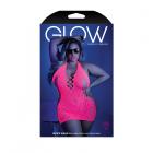 Glow Shock Value Net Halter Dress Neon Pink Qs Sex Toy Product