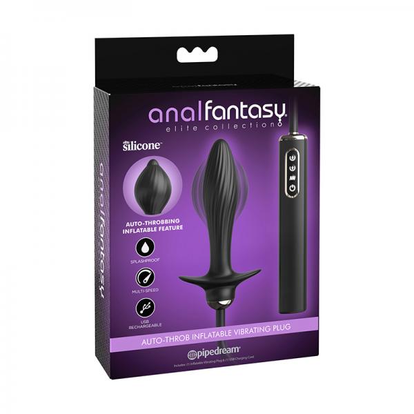 Anal Fantasy Elite Auto-throb Inflatable Vibrating Plug Black Sex Toy Product