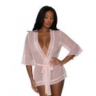 Magic Silk Seabreeze Robe W Lace Trim Blush S/m Sex Toy Product