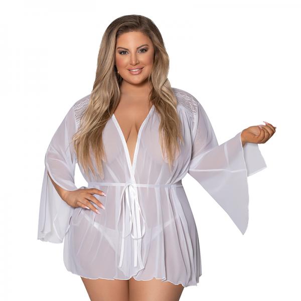 Magic Silk Modern Romance Short Robe White Queen Size Sex Toy Product