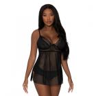 Magic Silk Modern Romance Baby Doll & Thong Black S/m Sex Toy Product