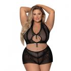 Magic Silk Modern Romance Haltr & Tap Panty Black Queen Size Sex Toy Product