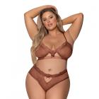 Magic Silk Caramel Kiss Bralette & G-string Panty Caramel Queen Size Sex Toy Product