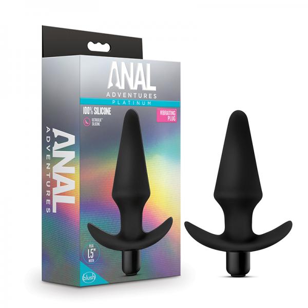 Anal Adventures Platinum Silicone Vibrating Plug Black Sex Toy Product