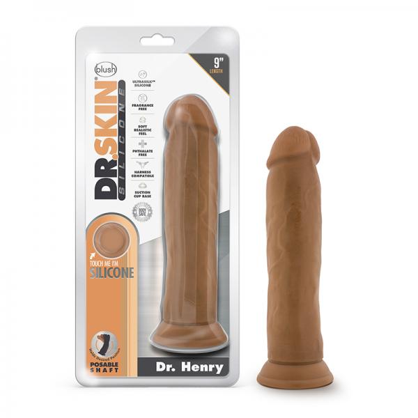 Dr. Skin Dr. Henry Dildo With Suction Cup Silicone 9 In. Mocha Sex Toy Product