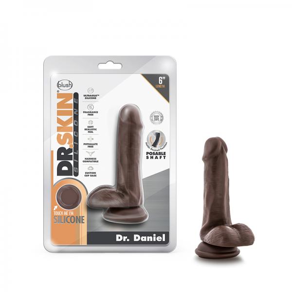 Dr. Skin Dr. Daniel Dildo With Suction Cup Silicone 6 In. Chocolate Sex Toy Product