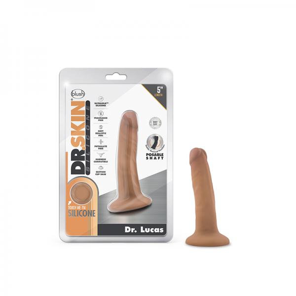 Dr. Skin Dr. Lucas Dong With Suction Cup Silicone 5 In. Mocha Sex Toy Product