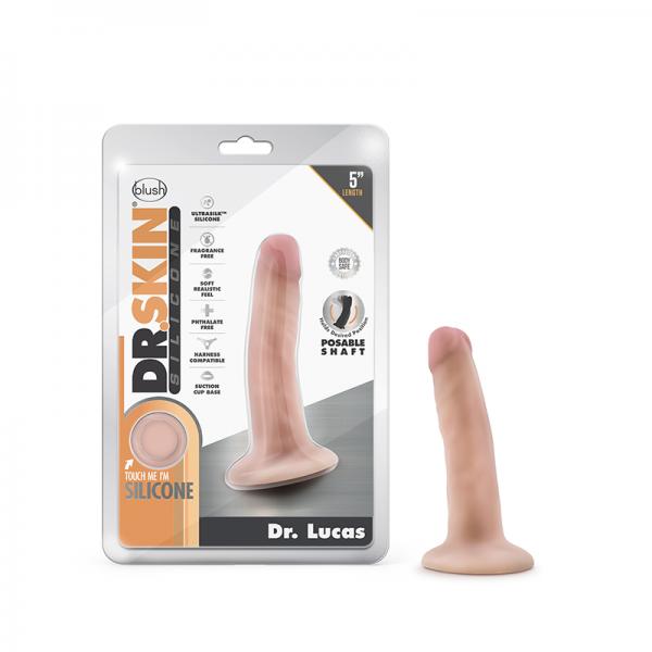 Dr. Skin Dr. Lucas Dong With Suction Cup Silicone 5 In. Vanilla Sex Toy Product