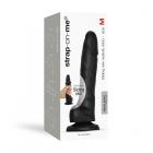 Strap-on-me Sliding Skin Realistic Dual-density Dildo Black M Sex Toy Product