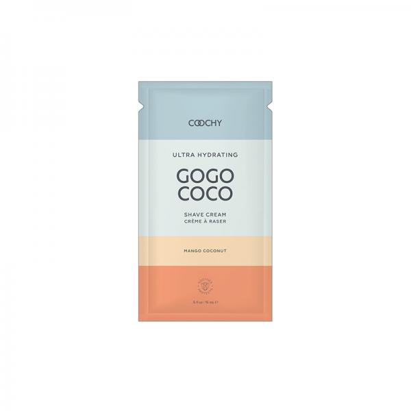 Coochy Ultra Hydrating Shave Cream Mango Coconut .35 Fl Oz./10 Ml Foil 24-piece Bulk Bag Sex Toy Product