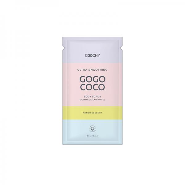 Coochy Ultra Smoothing Body Scrub Mango Coconut .35 Fl. Oz./10 Ml Foil 24-piece Bulk Bag Sex Toy Product