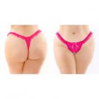 Flora Ruffled Lace Crotchless Pearl Thong Pink Queen Sex Toy Product