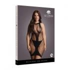 Shots Le Desir High-neck Net Contrast Mini Dress Black Qs Sex Toy Product