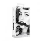 Ouch! Black & White Silicone Bit Gag With Adjustable Bonded Leather Straps Black Sex Toy Product