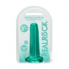 Realrock Crystal Clear Non-realistic Dildo With Suction Cup 5.3 In. Turquoise Sex Toy Product