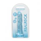 Realrock Crystal Clear Non-realistic Dildo With Suction Cup 7 In. Blue Sex Toy Product