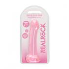 Realrock Crystal Clear Non-realistic Dildo With Suction Cup 6.7 In. Pink Sex Toy Product