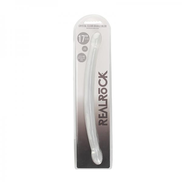 Realrock Crystal Clear Non-realistic Double Dong 17 In. Translucent Sex Toy Product