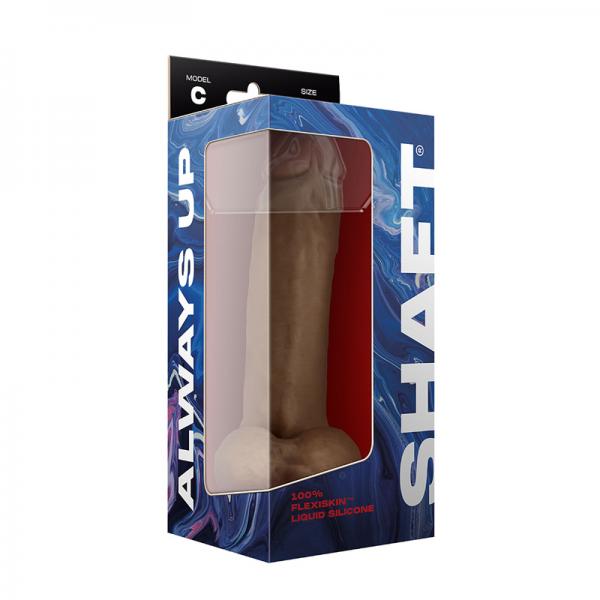 Shaft Model C 9.5 In. Dual Density Silicone Dildo With Balls & Suction Cup Oak Sex Toy Product