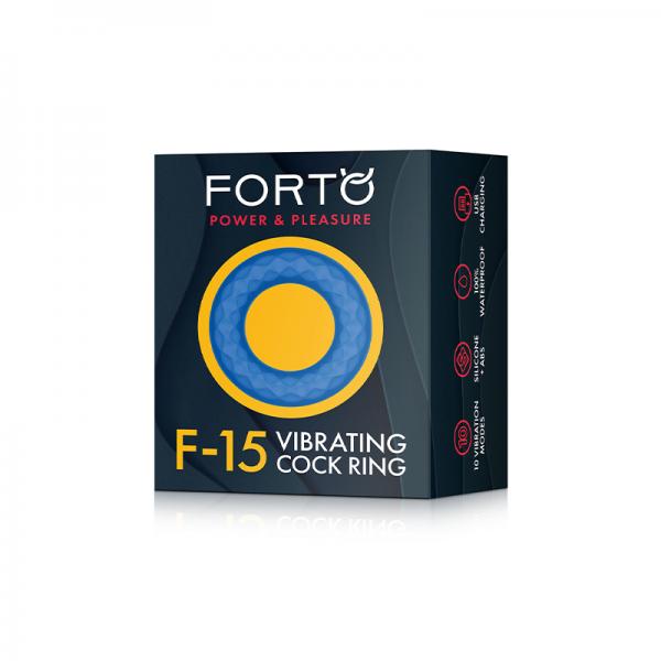 Forto F-15: Silicone Vibrating Cock Ring Blue Sex Toy Product