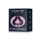 Forto F-24: Silicone Textured Vibrating Cock Ring Black Sex Toy Product