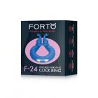 Forto F-24: Silicone Textured Vibrating Cock Ring Blue Sex Toy Product