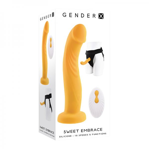 Gender X Sweet Embrace Vibrator And Strap-on Harness Yellow Sex Toy Product