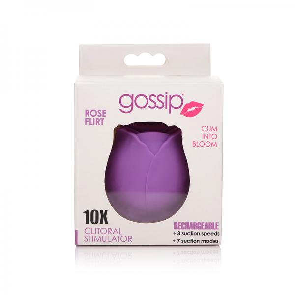 Gossip Cum Into Bloom Clitoral Vibrator Rose Flirt Silicone Violet Sex Toy Product